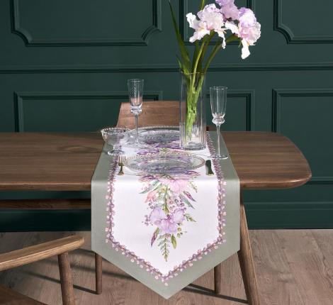 Дорожка с пропиткой "ИРИСЫ" 45х145 см, белый