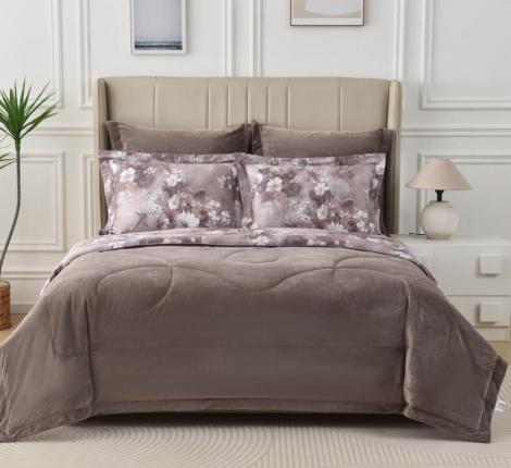 Постельное белье с одеялом "Sofi de Marko" Ренато №4 Велюр/Сатин, Евро