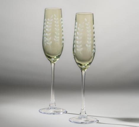 Набор бокалов для шампанского 2 штуки "FLORA", 180 мл