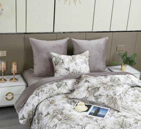 Постельное белье с одеялом "Kazanov.A." Хиллари (капучино) Велюр/Egypt Cotton, Евро