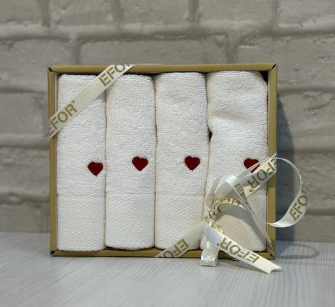 Набор махровых салфеток "EFOR" (30х50-4шт.) KALPLI, красный