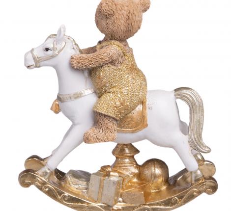 Статуэтка "МИШКА НА КОНЕ-КАЧАЛКЕ", 13х6х15 см