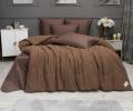 Постельное белье с одеялом "Kazanov.A." Muslin&Satin Solid color (брауни охра), Евро