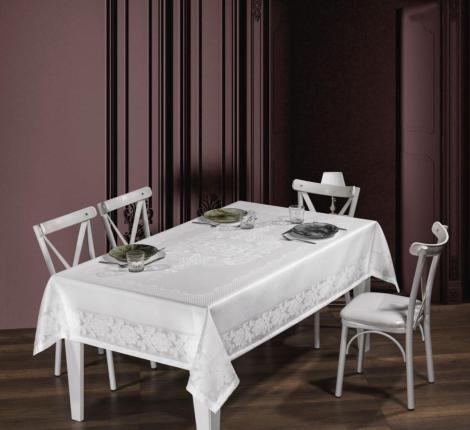 Скатерть "DO&CO" броде жаккард 160х220 VIYANA, белый