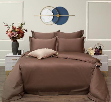 Постельное белье "Sofi de Marko" Моно (шоколад) Сатин ДеЛюкс, Евро