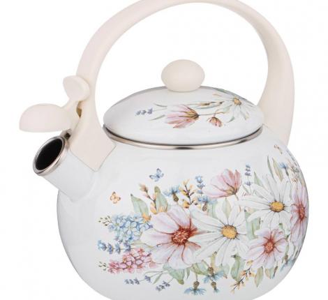 Чайник эмалированный со свистком "ДВОРЦОВЫЙ ПАРК", 2,2 л