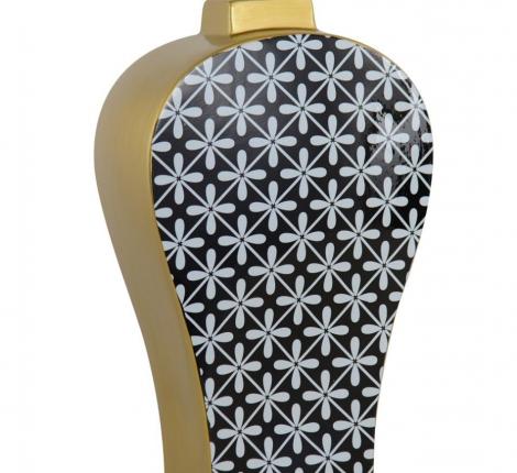 Ваза плоская "TANGER" (черно-белая) керамика, 25x13x41 см