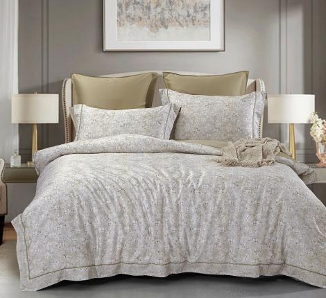 Постельное белье "Asabella" 2327-6 Сатин ДеЛюкс, Евро