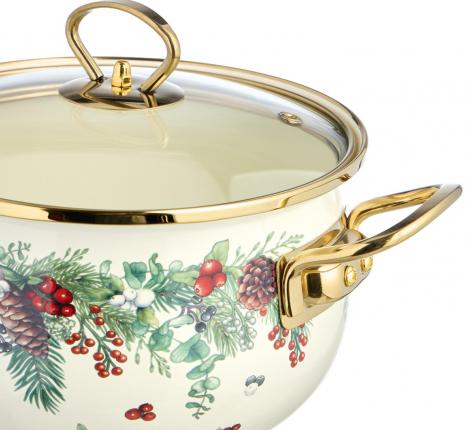 Кастрюля эмалированная со стеклянной крышкой "CELEBRATION", 2.8 л