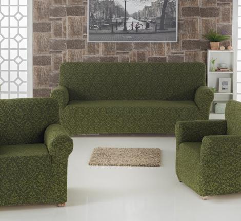 Набор чехлов для дивана &quot;KARNA&quot; MILANO 3+1+1, Зеленый