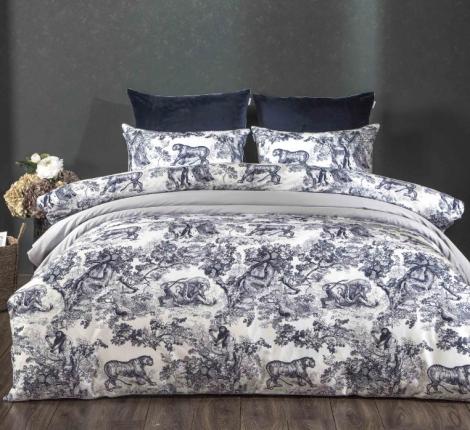 Постельное белье "Kazanov.A." Нала (индиго жемчуг) Велюр/Egypt Cotton, 1,5 спальный