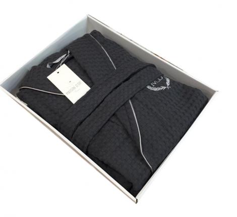 Халат мужской вафельный Maison D'or "KARIUS" антрацит, XL(50)/2XL(52)