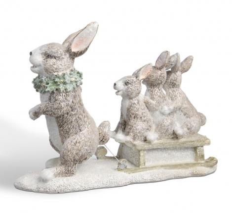 Статуэтка "КРОЛЬЧИХА С КРОЛЬЧАТАМИ", 24*8*16,5 см