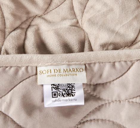 Покрывало "Sofi de Marko" Нобилис (светло-бежевый) Велюр, 240х280