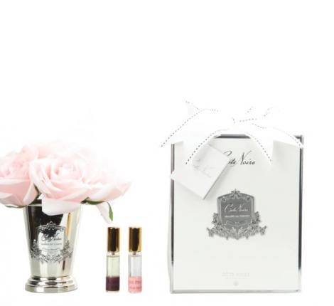Букет ароматизированный "COTE NOIRE" SEVEN ROSE (розовый) ваза металл, 2 спрея 5 мл