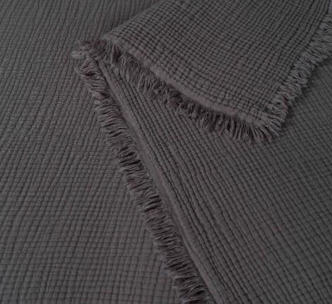 Постельное белье с покрывалом "Kazanov.A." Stonewash Muslin (графит) Муслин, Евро