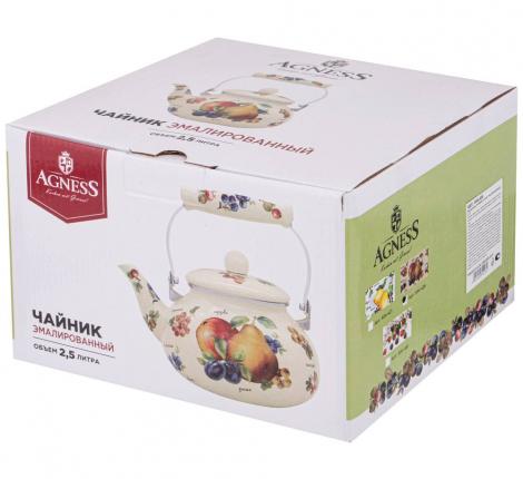 Чайник эмалированный "ФРУКТЫ", 2,5 л