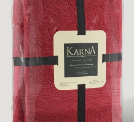 Комплект махровых полотенец &quot;KARNA&quot; SOLID 50х90/1 70x140/1, Красный