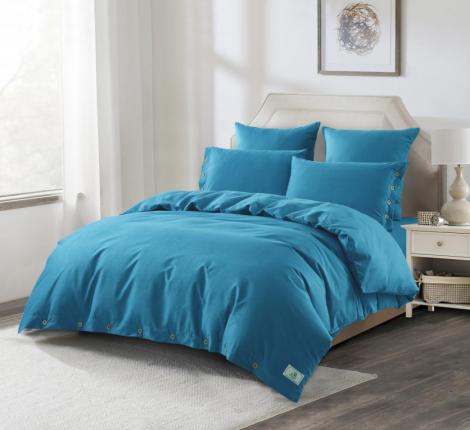 Постельное бельё "KARTEKS" VH-08 вареный жаккард на пуговицах, Евро