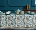 Скатерть овальная с пропиткой "ЛИСТЬЯ МОРРИСА"  GOLD STRIPE, 160х220 см