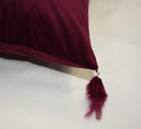 Наволочка декоративная "Sofi de Marko" Жасмин (бордо) Велюр, 45х45 