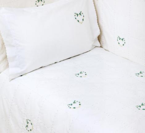 Бортик BOVI "СЕРДЕЧКИ NEW" 45x390, белый/зеленый/желтый