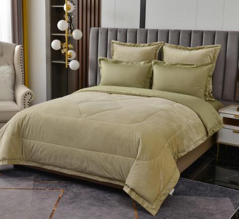 Постельное белье с одеялом "Sofi de Marko" Энрике (олива-м) Велюр, Евро