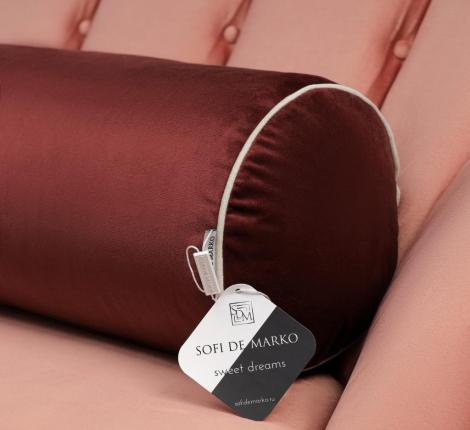 Подушка-валик "Sofi de Marko" Блейк (бордо) Велюр, 60х20х20