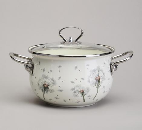 Набор эмалированных кастрюль с крышкой "DANDELION", 4 предмета