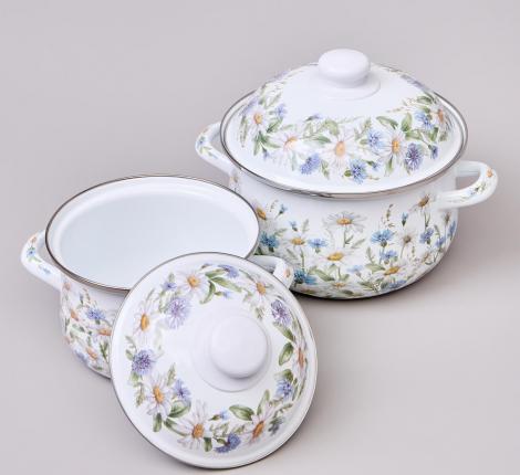 Набор эмалированных кастрюль с крышкой "SENTIMENT", 4 предмета