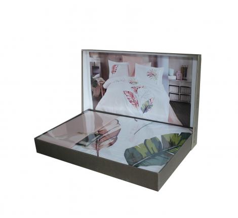 Постельное бельё "DANTELA VITA" поплин с вышивкой JOVIA (бежевый), Евро