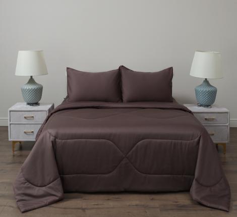 Постельное белье с одеялом "Sofi de Marko" Эльмира (шоколад) Сатин, Евро