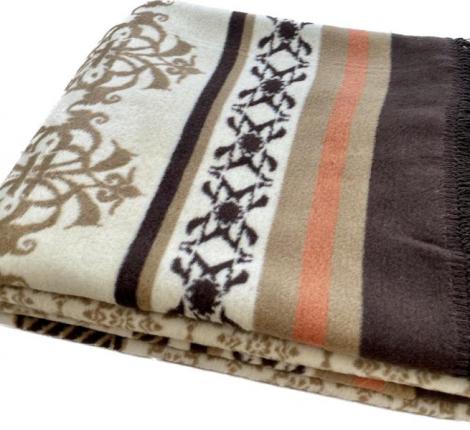 Плед хлопковый Райтекс "УЗОР бежевый", 150х200