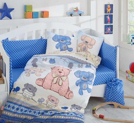Постельное белье HOBBY с одеялом детское ''TOMBIK'' голубой