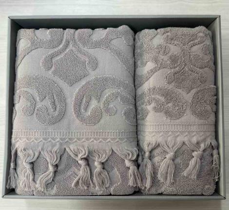 Набор махровых полотенец EFOR (50*90, 70*140) VASE NEW COTTONI (бежевый)