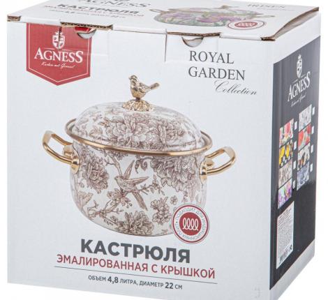 Кастрюля эмалированная с крышкой "IRISES", 4 л