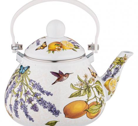 Чайник эмалированный со съёмным фильтром "ПРОВАНС ЛИМОНЫ", 1,3 л