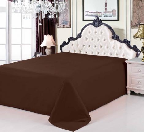 Простынь сатин темно-коричневая (PRC-05), 160x220