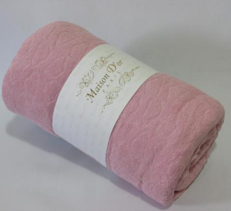 Простыня на резинке махровая с наволочками &quot;Maison D'or&quot; JAKARLI (грязно-розовый), 180х200