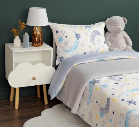 Постельное белье "Siberia" Звездочки (голубой) Ранфорс, 1,5 спальный