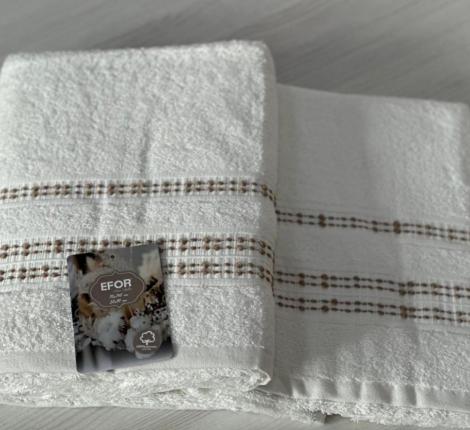 Набор махровых полотенец EFOR &quot;FITILI BORDUR&quot; (50*90;70*140), кремовый