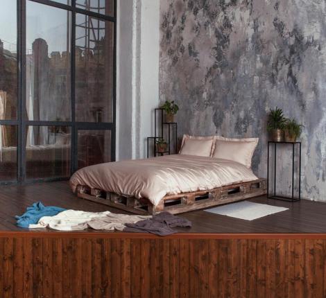 Постельное бельё Luxberry "DAILY BEDDING" Cатин ДеЛюкс Евро, бежевая пудра