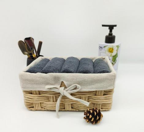 Набор махровых салфеток "Sofi de Marko" Дэйзи 30х50-5шт., темно-серый