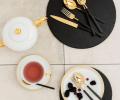 Набор столовых приборов "VINTAGE" BLACK&GOLD TOP 119 на 6 персон, 24 предмета