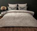 Постельное белье с одеялом "Kazanov.A." Эльба (бежевый графит) Велюр/Egypt Cotton, Евро