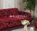 Покрывало шпигель большой "Karteks" на диван 160х220 ГЕОМЕТРИЯ, бордовый