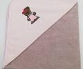 Уголок детский махровый с вышивкой Медвежонок (коричневый), 70x70
