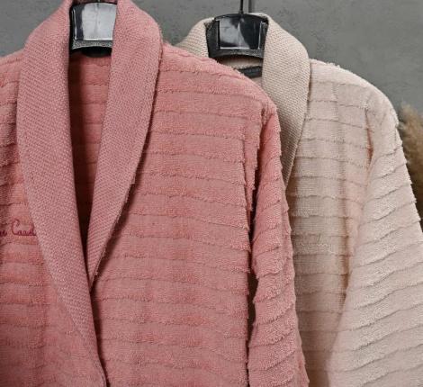 Набор "PIERRE CARDIN HOME" (2 халата, полотенца 50х90-2 шт., 70х140-2 шт.), розовый-кремовый