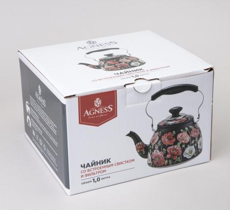 Чайник  "БЕЛЫЕ МАКИ", 1,0 л