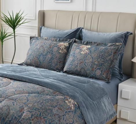 Постельное белье с одеялом "Sofi de Marko" Ренато №9 Велюр/Сатин, Семейный